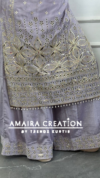 Premium Silk Pakistani Plazo Set