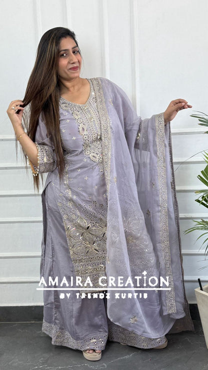 Premium Silk Pakistani Plazo Set