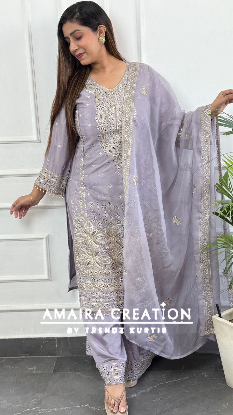 Premium Silk Pakistani Plazo Set
