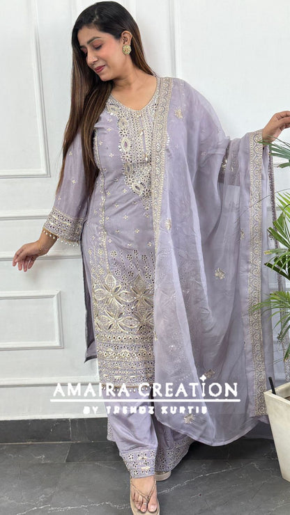 Premium Silk Pakistani Plazo Set