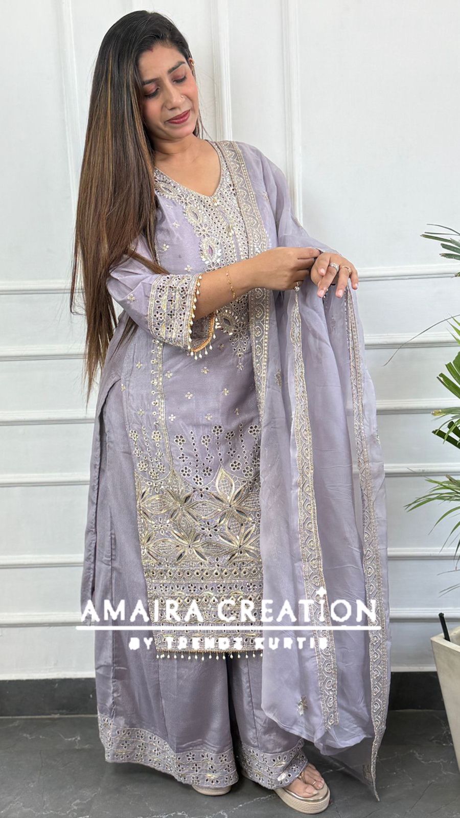 Premium Silk Pakistani Plazo Set