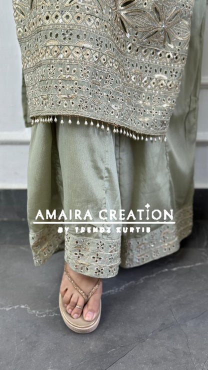 Premium Silk Pakistani Plazo Set