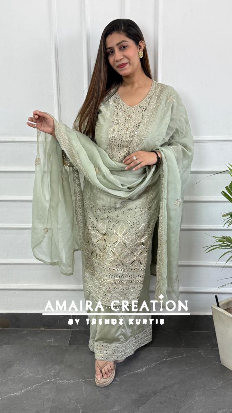 Premium Silk Pakistani Plazo Set