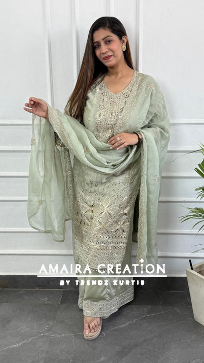 Premium Silk Pakistani Plazo Set