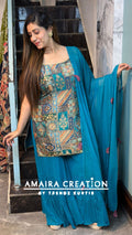 Premium Brocade Banarasi Sharara Set( 9 inches sleeves available)
