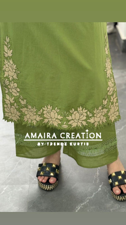 Premium Cotton Rust Cut Work Pakistani Set