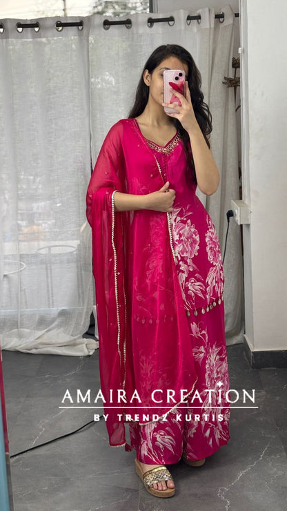 Premium Crepe Short Kurti Plazo Set