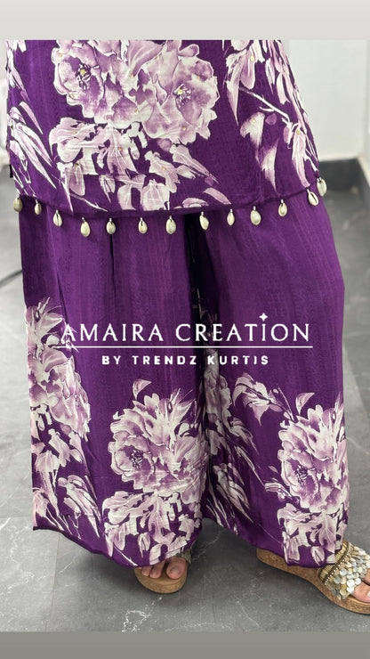 Premium Crepe Short Kurti Plazo Set