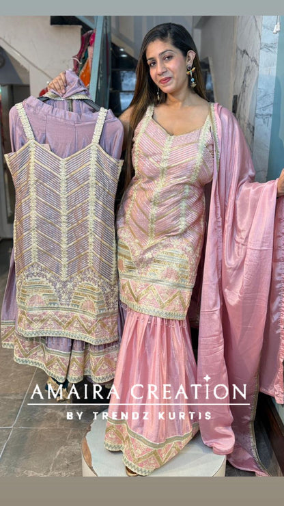 Premium Silk Gotta Patti Sharara Set ( 16 inches sleeves available