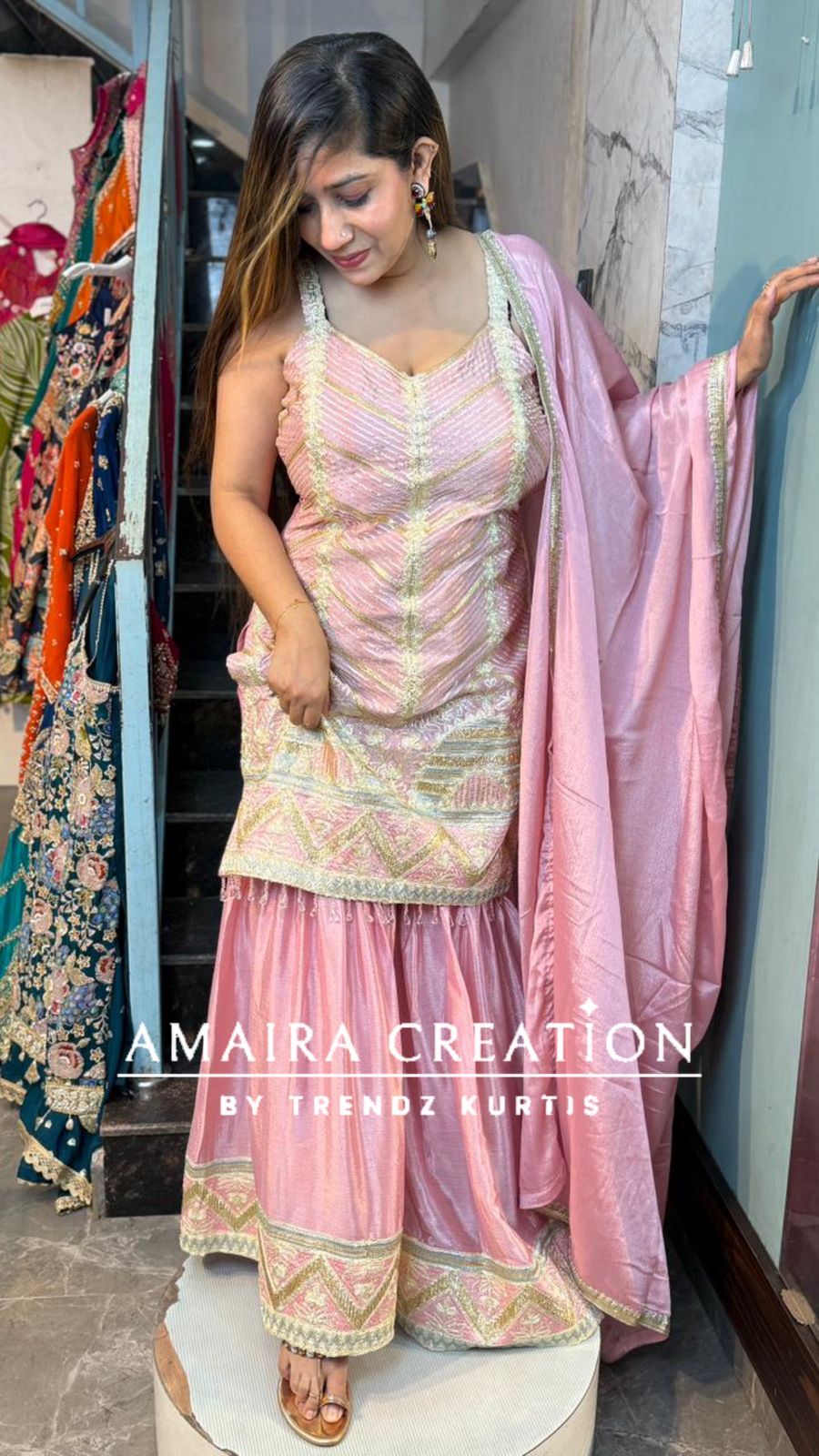 Premium Silk Gotta Patti Sharara Set ( 16 inches sleeves available