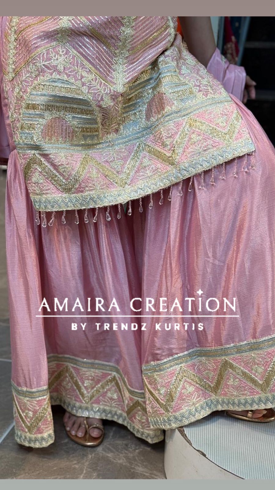 Premium Silk Gotta Patti Sharara Set ( 16 inches sleeves available