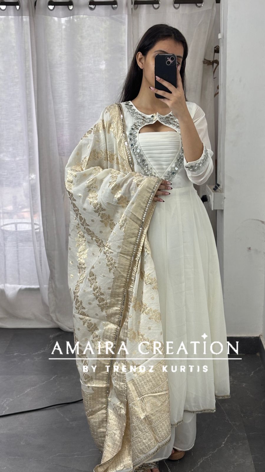 Premium Georgette Anarkali With Beautiful Neck Detailing