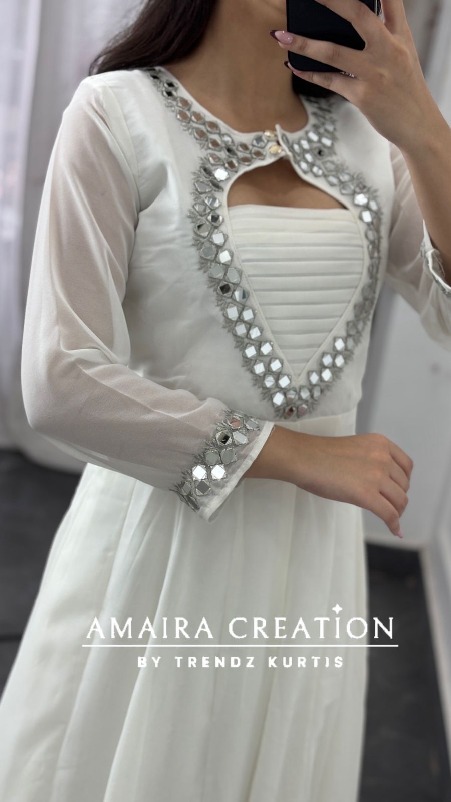Premium Georgette Anarkali With Beautiful Neck Detailing