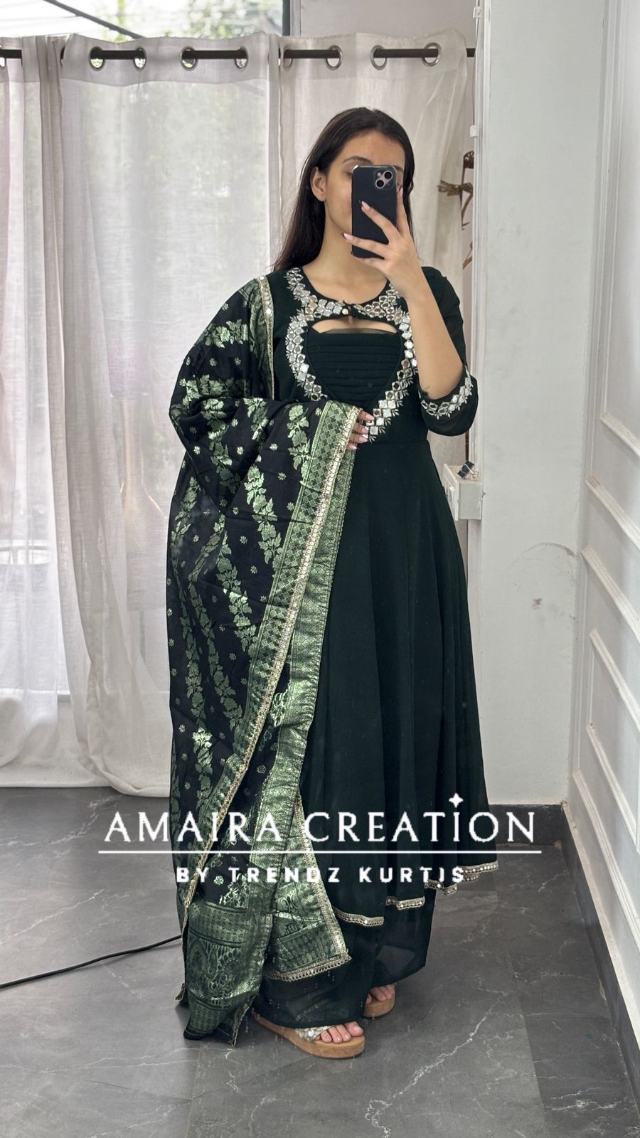 Premium Georgette Anarkali With Beautiful Neck Detailing