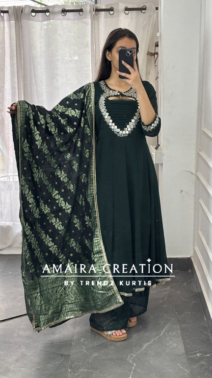 Premium Georgette Anarkali With Beautiful Neck Detailing