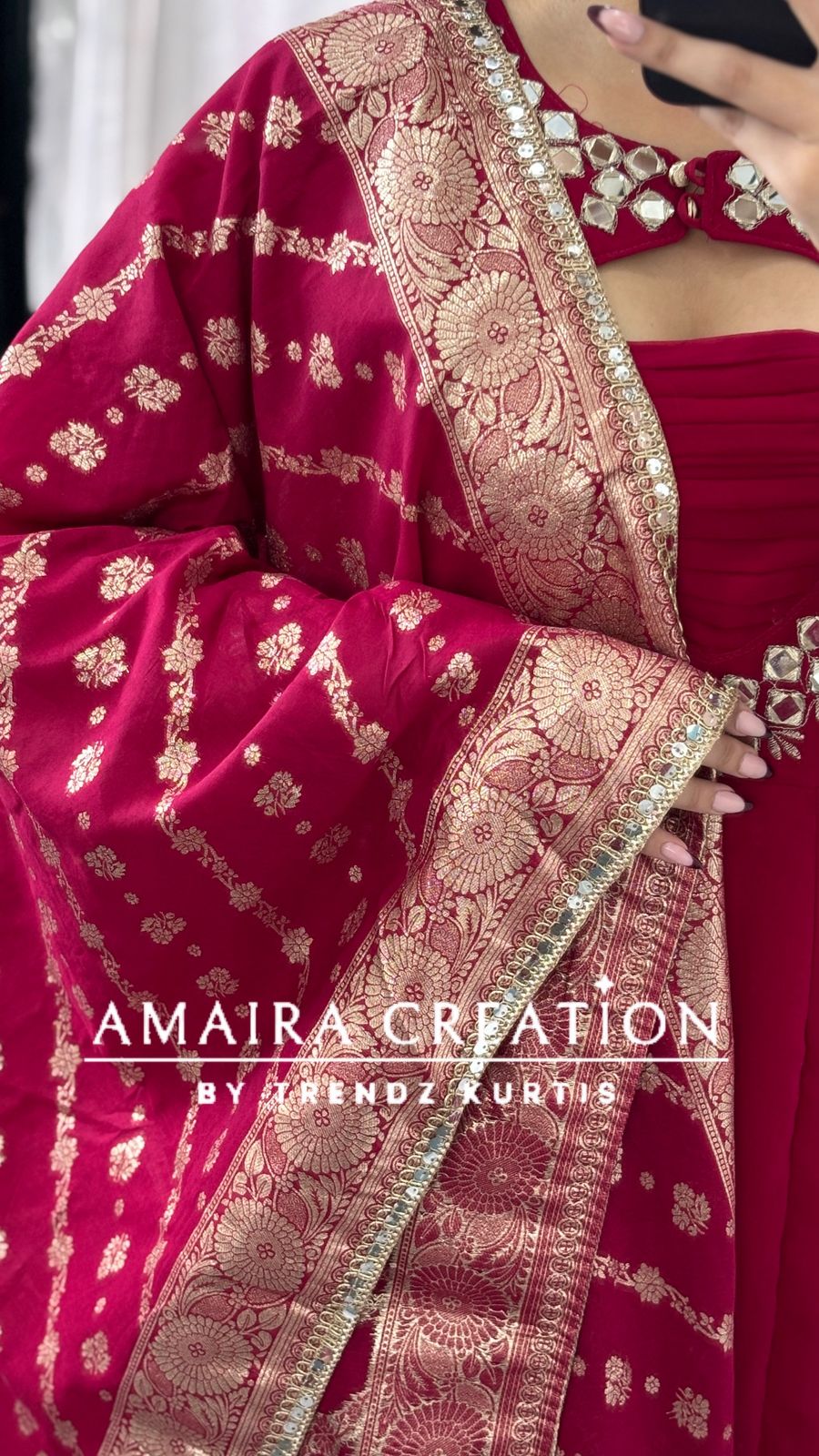 Premium Georgette Anarkali With Beautiful Neck Detailing