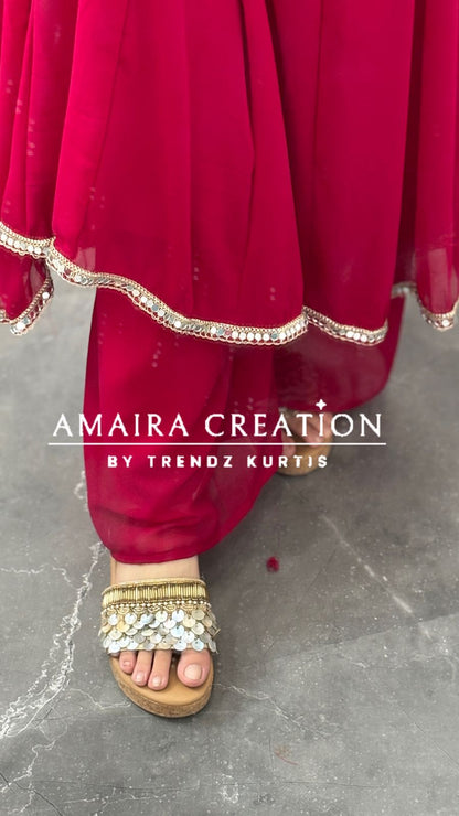 Premium Georgette Anarkali With Beautiful Neck Detailing