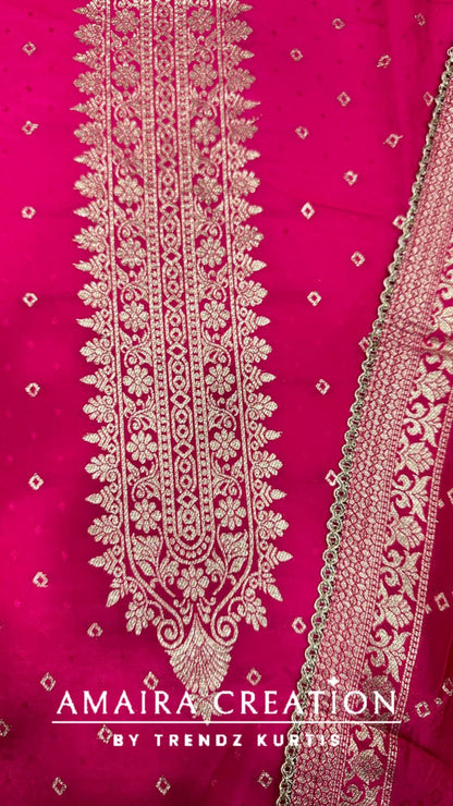 Premium Silk Banarasi Pattern Unstitched Suits