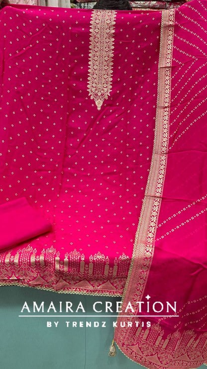 Premium Silk Banarasi Pattern Unstitched Suits