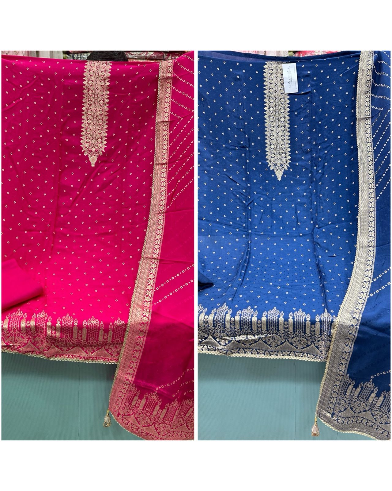 Premium Silk Banarasi Pattern Unstitched Suits