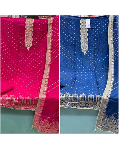 Premium Silk Banarasi Pattern Unstitched Suits