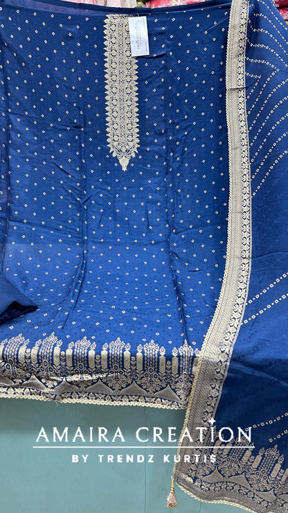 Premium Silk Banarasi Pattern Unstitched Suits
