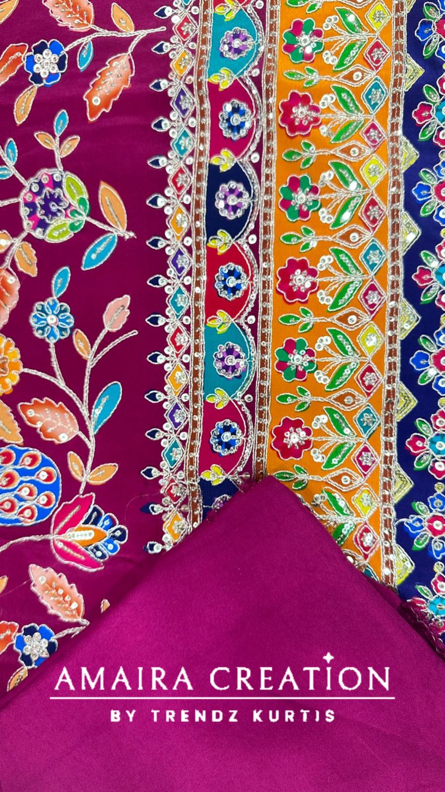 Premium Crepe Embroidered Unstitched Suits With Chiffon Dupatta