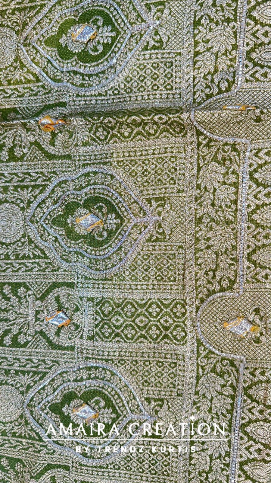 Premium Banarasi Unstitched Suit With Gotta Patti Detailing and Banarasi Dupatta