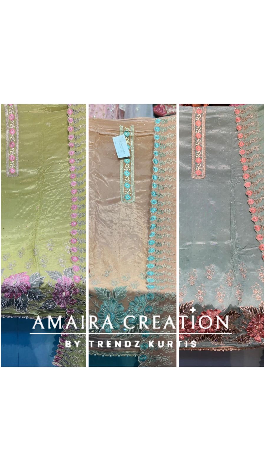 Premium Crepe Sirsoki Floral Embroidered Unstitched Suit With Chiffon Dupatta