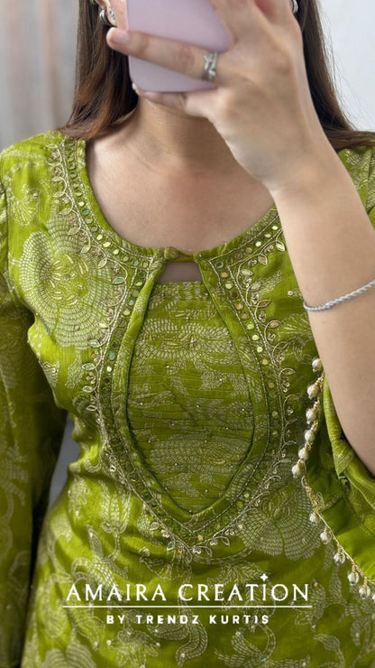 Premium Chinnon Parrot Green Divider Set