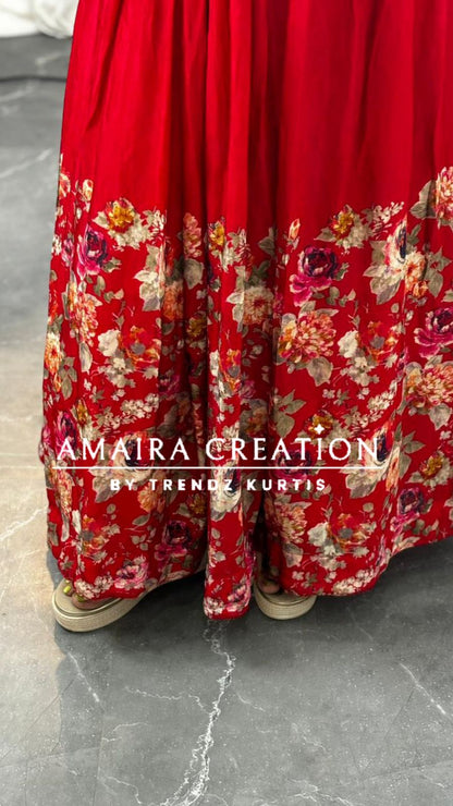 Premium Chinnon Red One Piece Dress