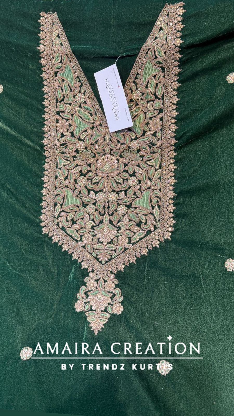 Premium Velvet Zari & Embroidery Work Detailing Unstitched Suit