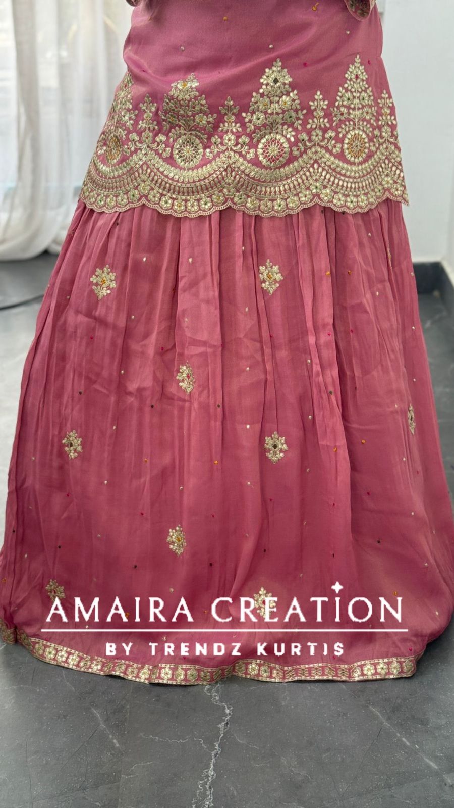 Premium Glass Tissue Beautiful Work Skirt Set