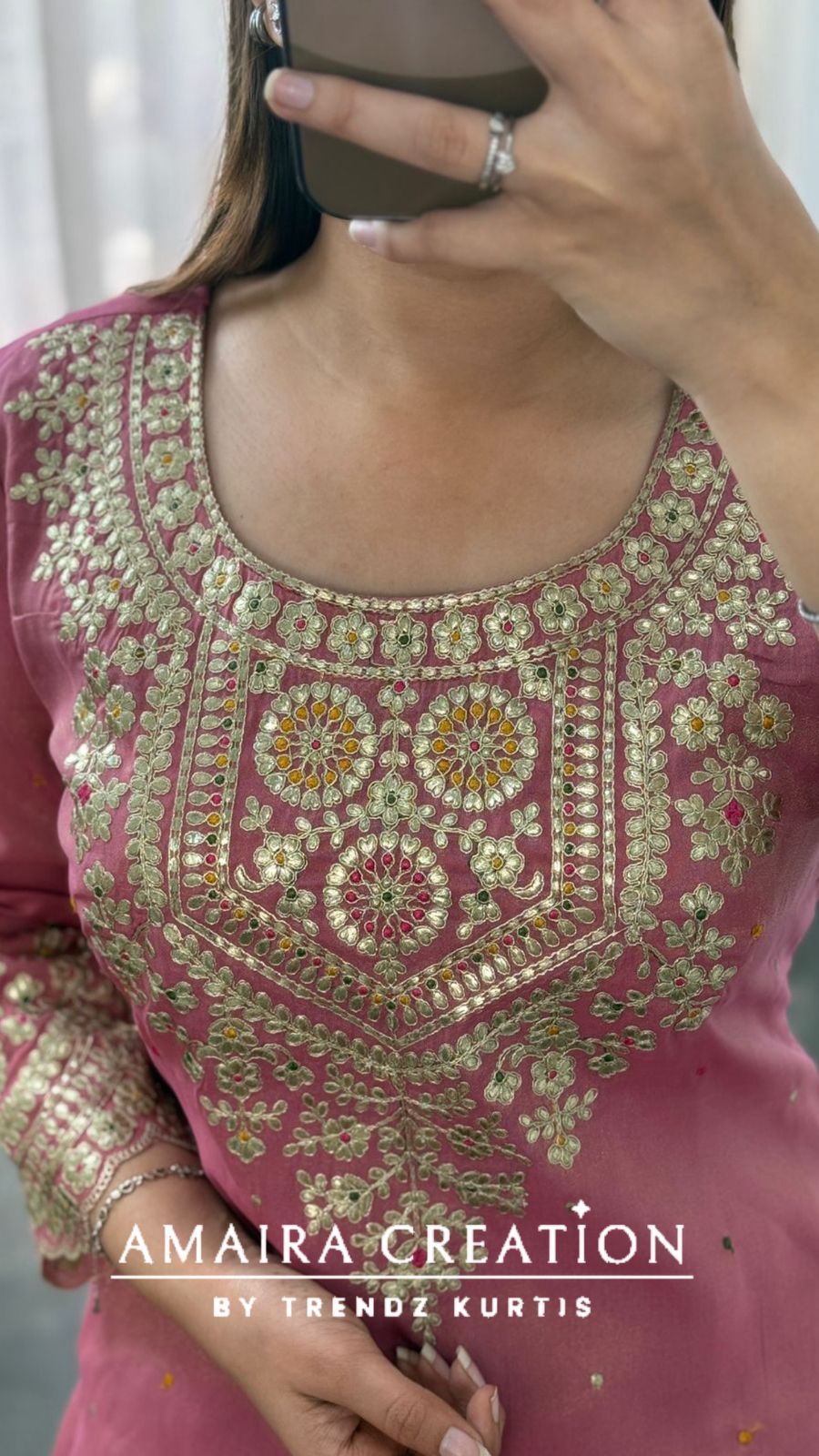 Premium Glass Tissue Beautiful Work Skirt Set