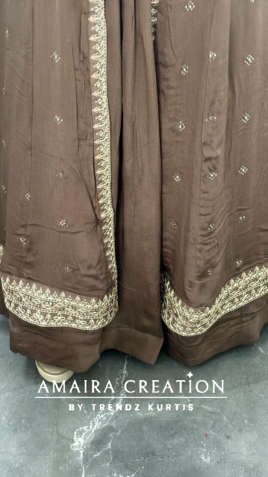 Premium Chinnon Centre Slit Skirt Set(16 inches sleeves available)