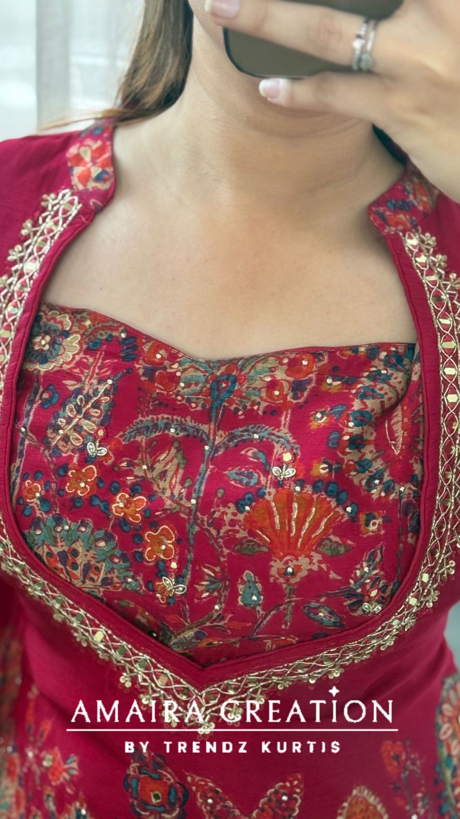 Premium Chinnon Burster Pattern C Cut Style Cord Set With Potli Bag