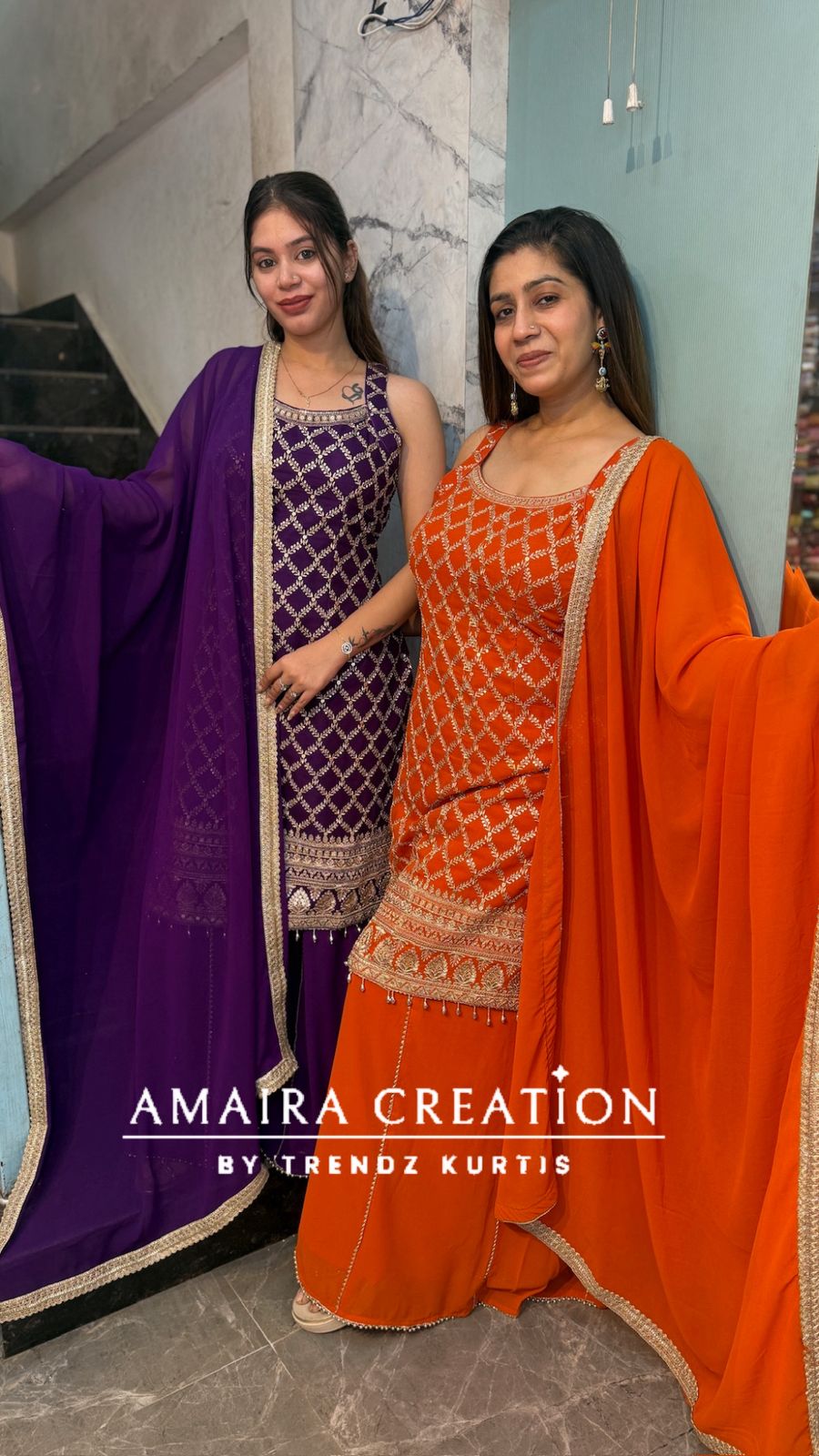 Premium Georgette Zari Work Divider Set(15 inches sleeves available)