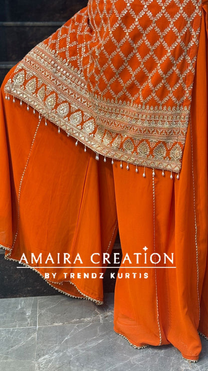 Premium Georgette Zari Work Divider Set(15 inches sleeves available)