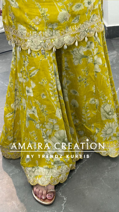 Premium Chinnon Lemon Colour Full Flare Divider Set