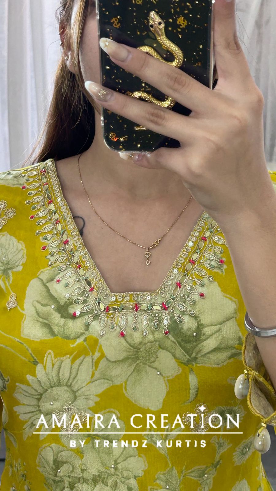 Premium Chinnon Lemon Colour Full Flare Divider Set