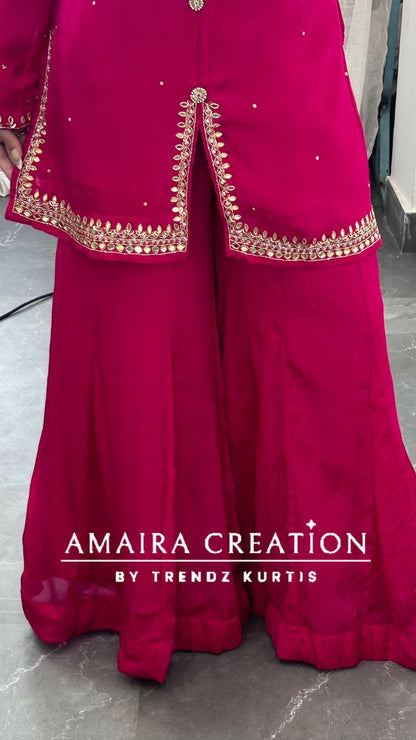 Premium Chinnon Magenta Short Top Divider Set