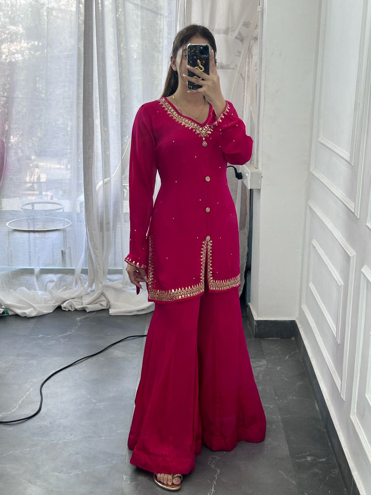 Premium Chinnon Magenta Short Top Divider Set