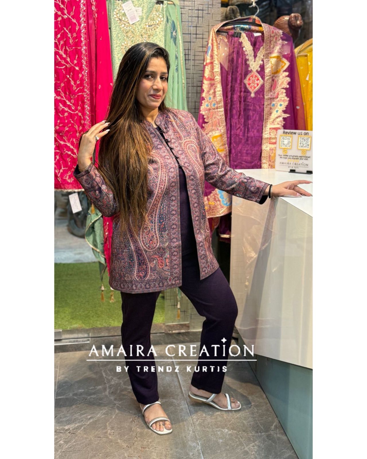 Premium Woolen Three Pc shrug Set