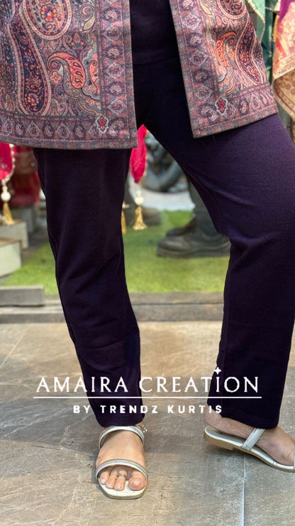 Premium Woolen Three Pc shrug Set