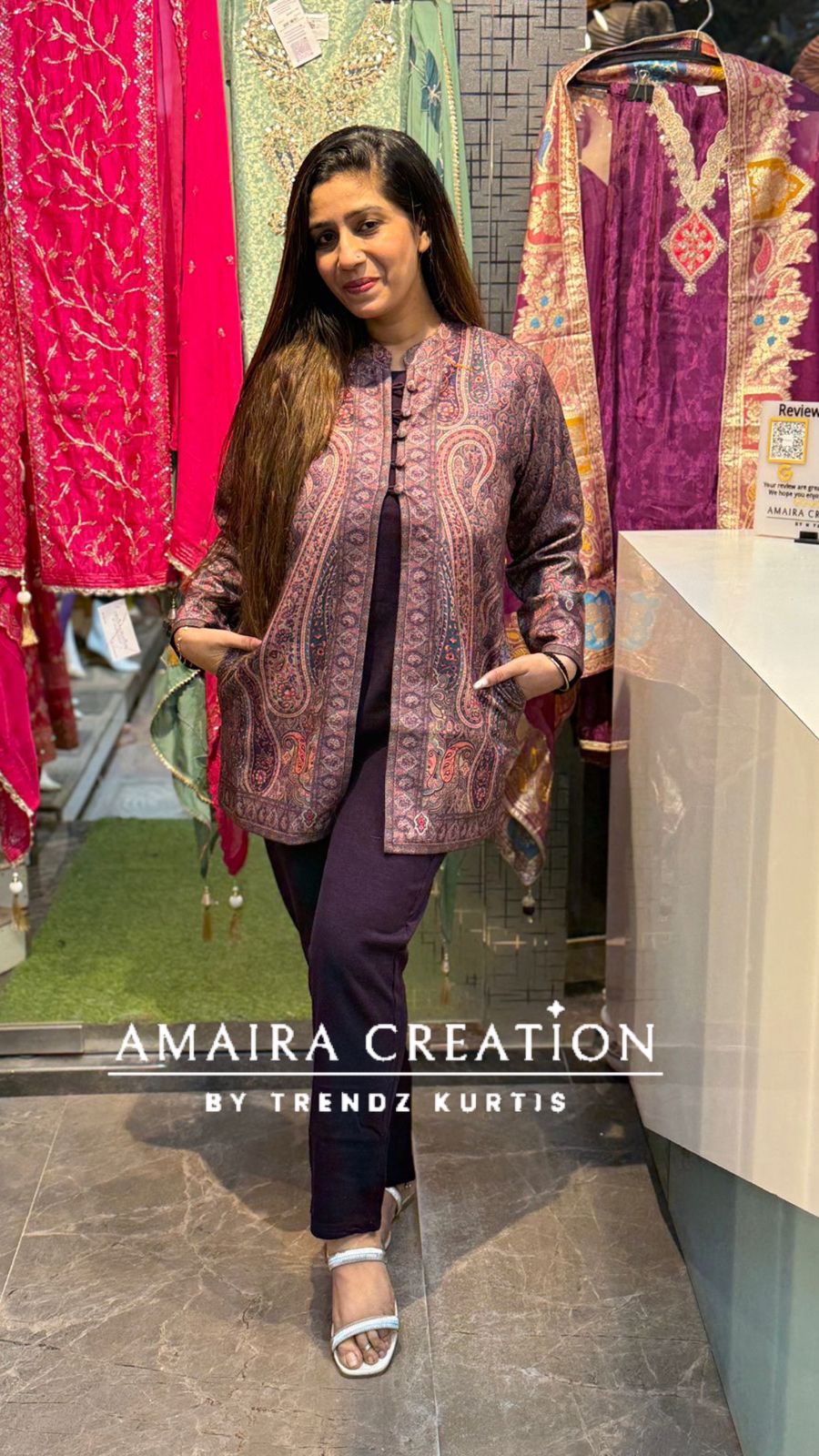 Premium Woolen Three Pc shrug Set