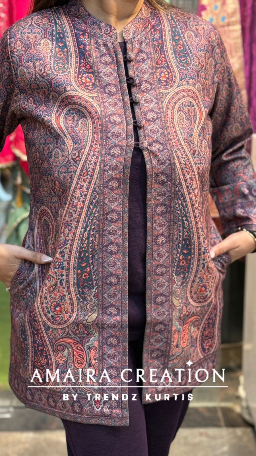 Premium Woolen Three Pc shrug Set