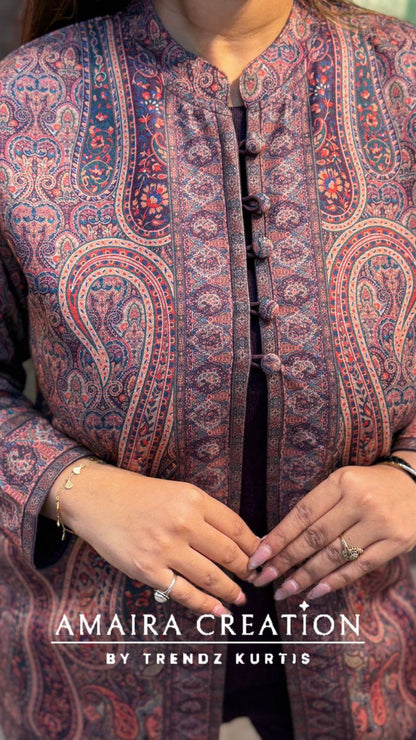 Premium Woolen Three Pc shrug Set