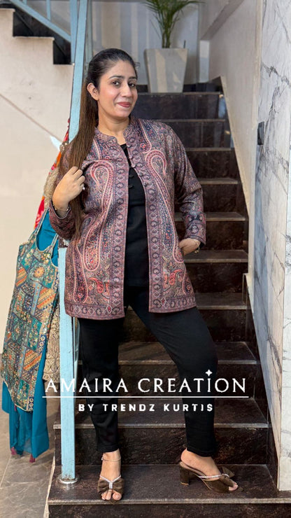 Premium Woolen Three Pc shrug Set