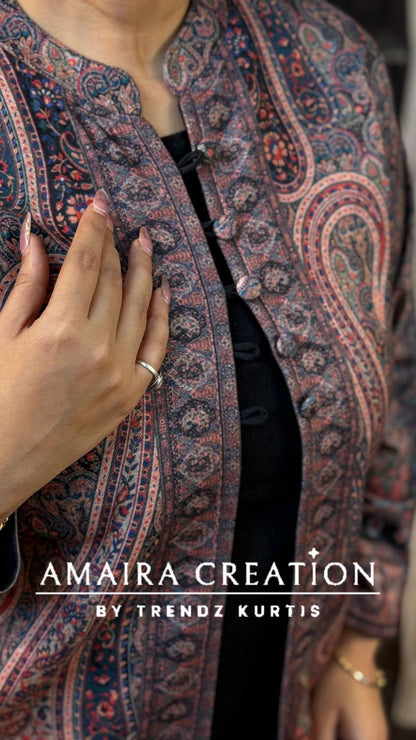 Premium Woolen Three Pc shrug Set