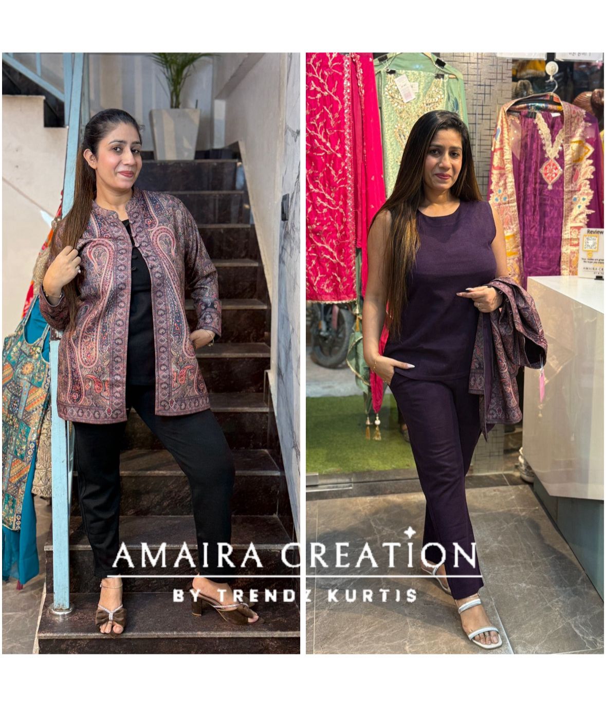 Premium Woolen Three Pc shrug Set